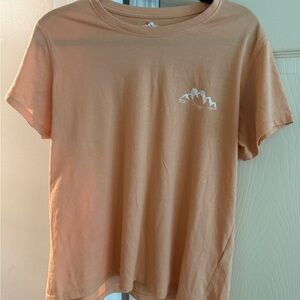 Women’s Peach Short Sleeve Tee with Mountain Logo